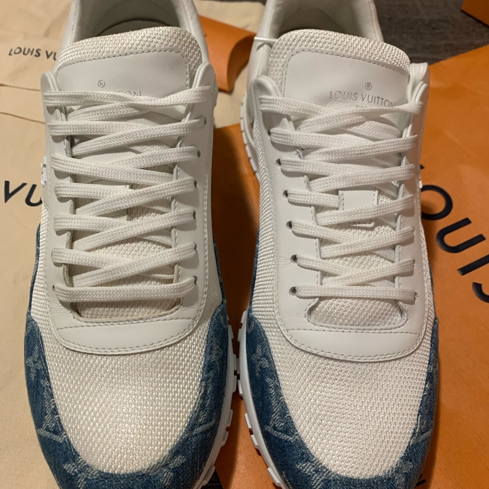 Authentic Louis Vuitton Run Away sneakers monogram denim leather size 11 - Picture 7 of 16